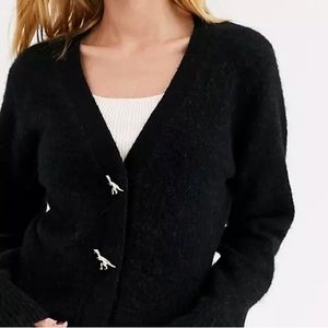 & Other Stories Dinosaur Button Knit Cardigan